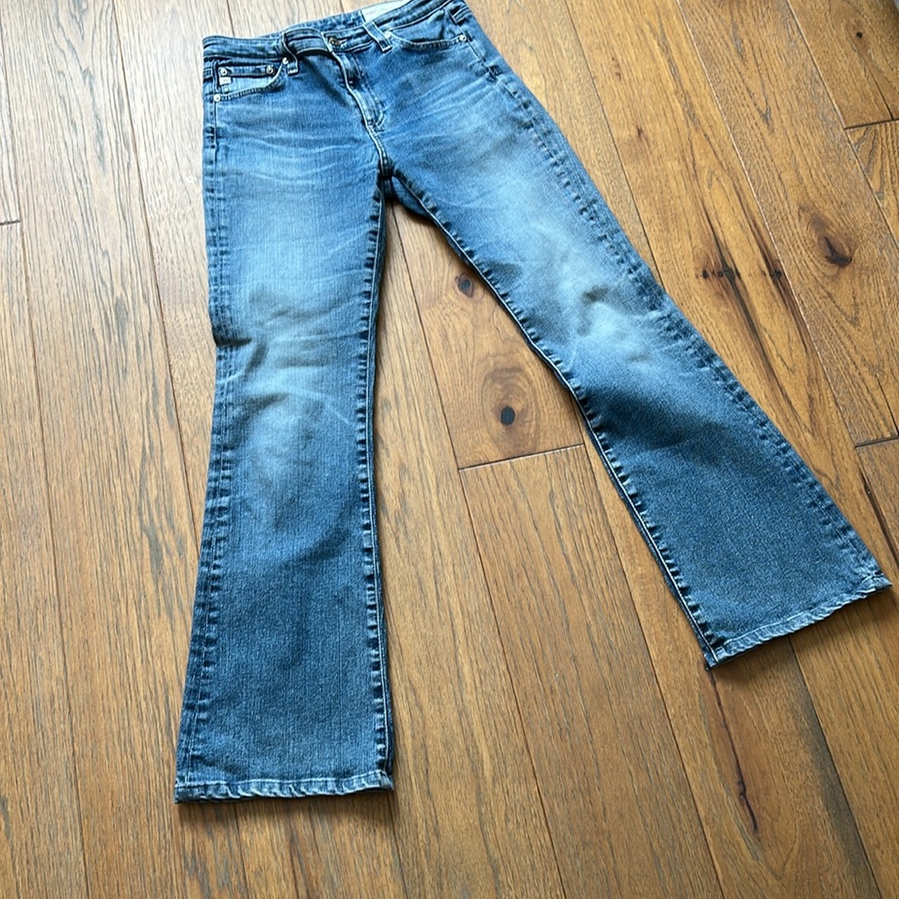 AG jeans by Anthropologie, size 28x32 with flare leg
